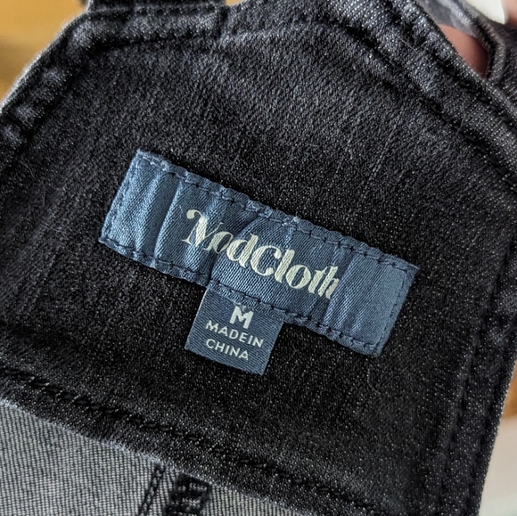 Mod Cloth Bib Overall Dark Grey Denim Jumper - Picture 4 of 7